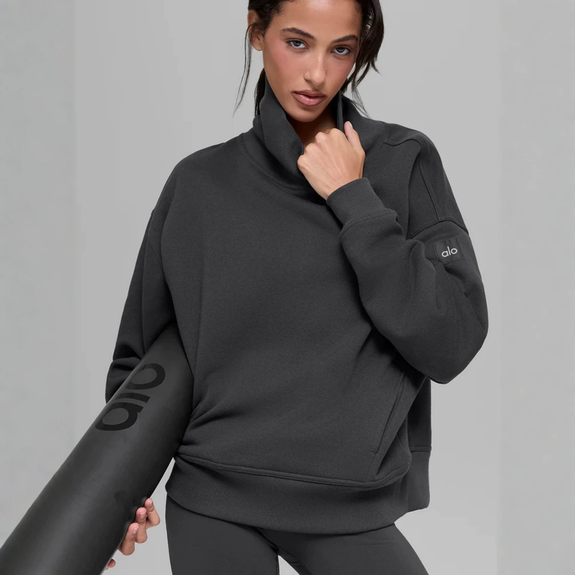 Casual Loose High Neck Pullover Sweatshirt
