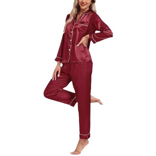 Women's Cuban Collar Long Sleeve Lounge Set