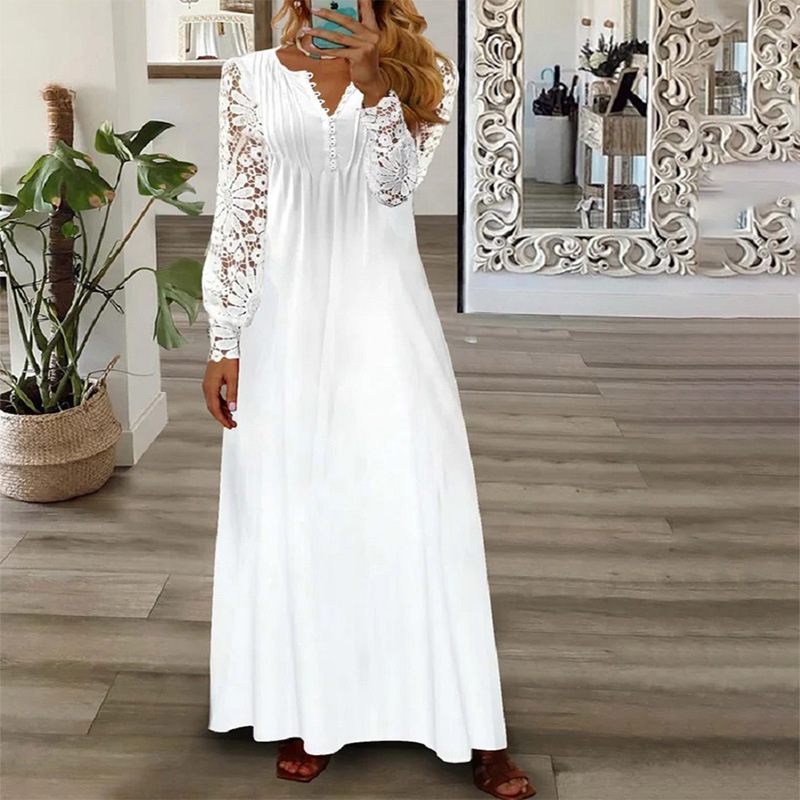 Floral Print Lace Long Sleeve Dress