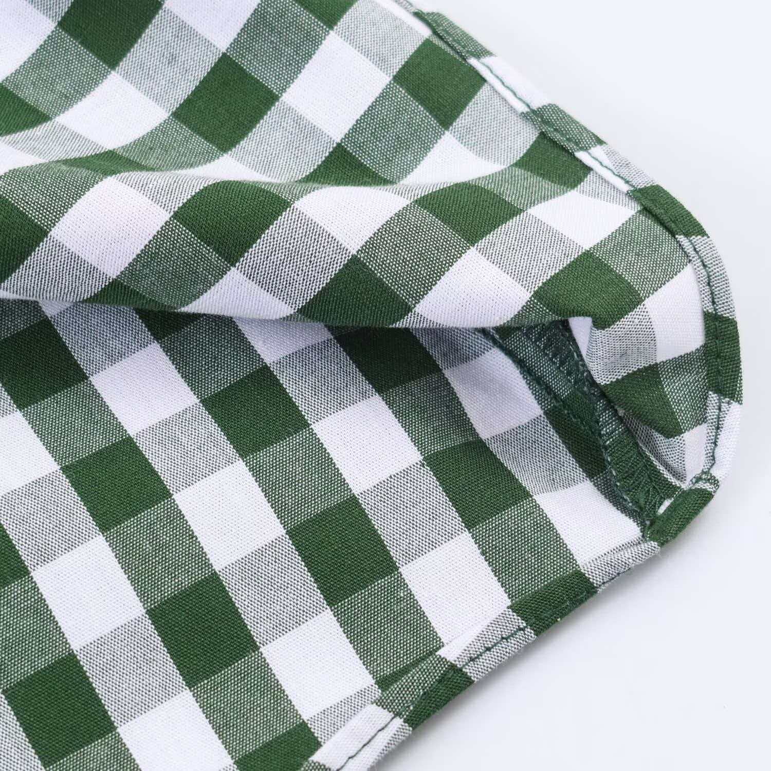 Plaid Shirt Dress Short Sleeve Slimming Midi
