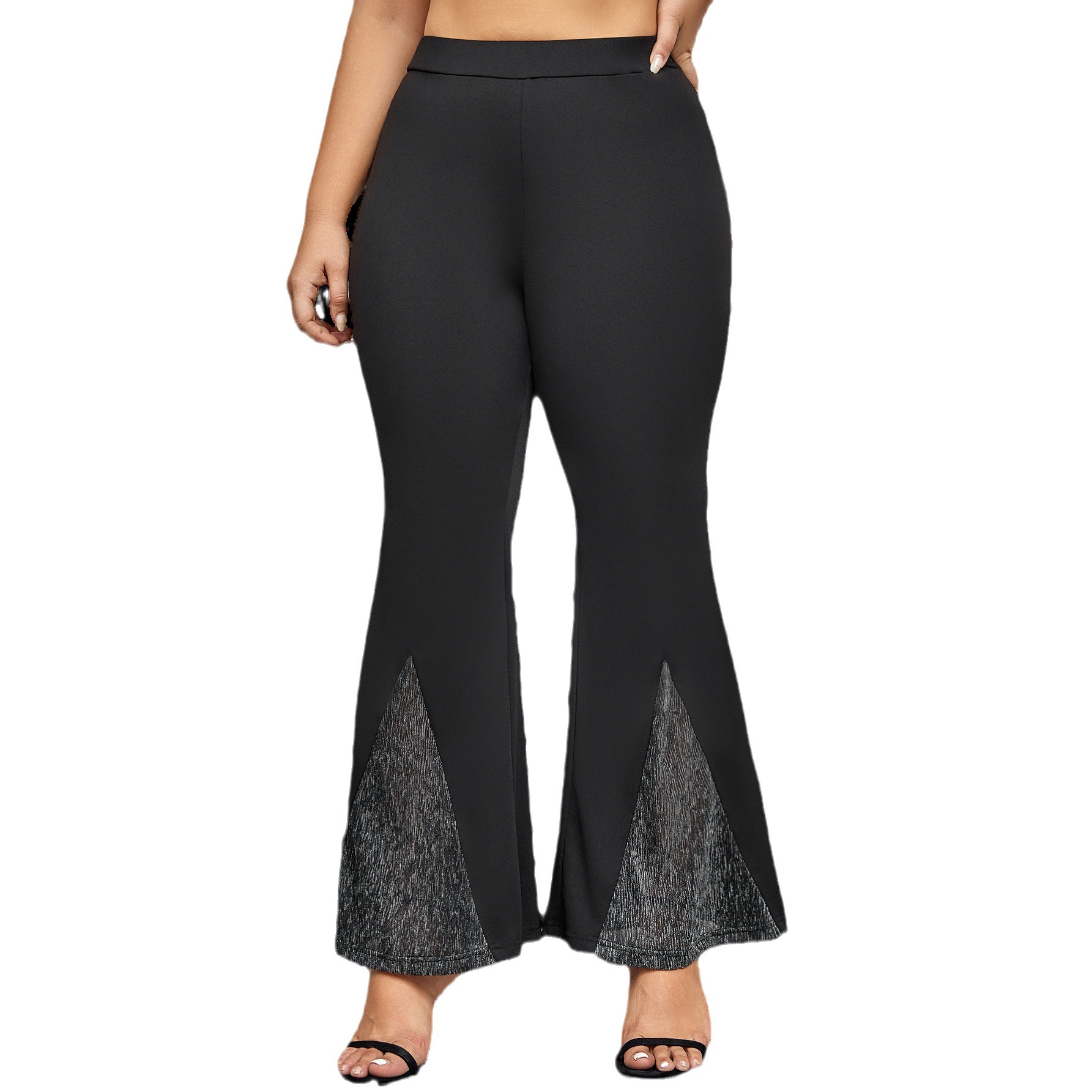 Women's Flared Pants Casual Plus Size Cropped Trousers