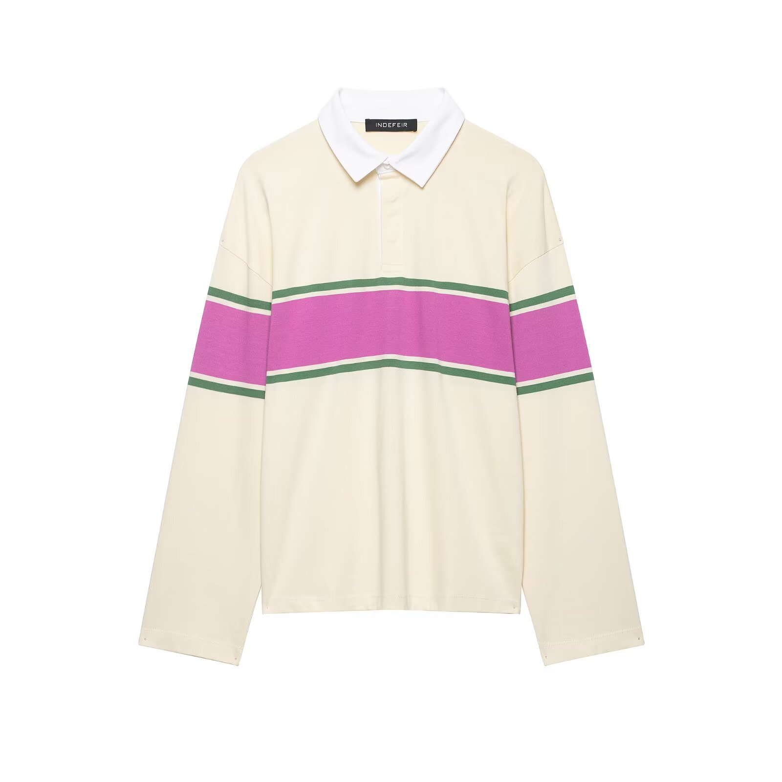 Color-Block Striped Stand-Collar Knit Cardigan