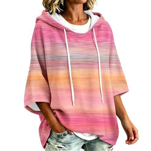 Colorful Striped 3D Print Loose Fit Hoodie