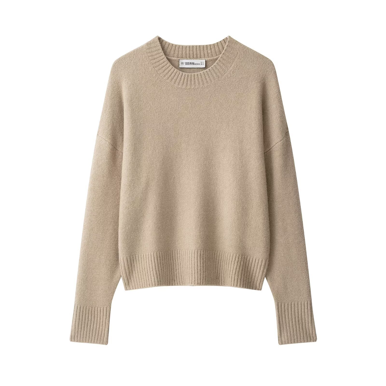 Women's Solid Crewneck Pullover Knit Sweater