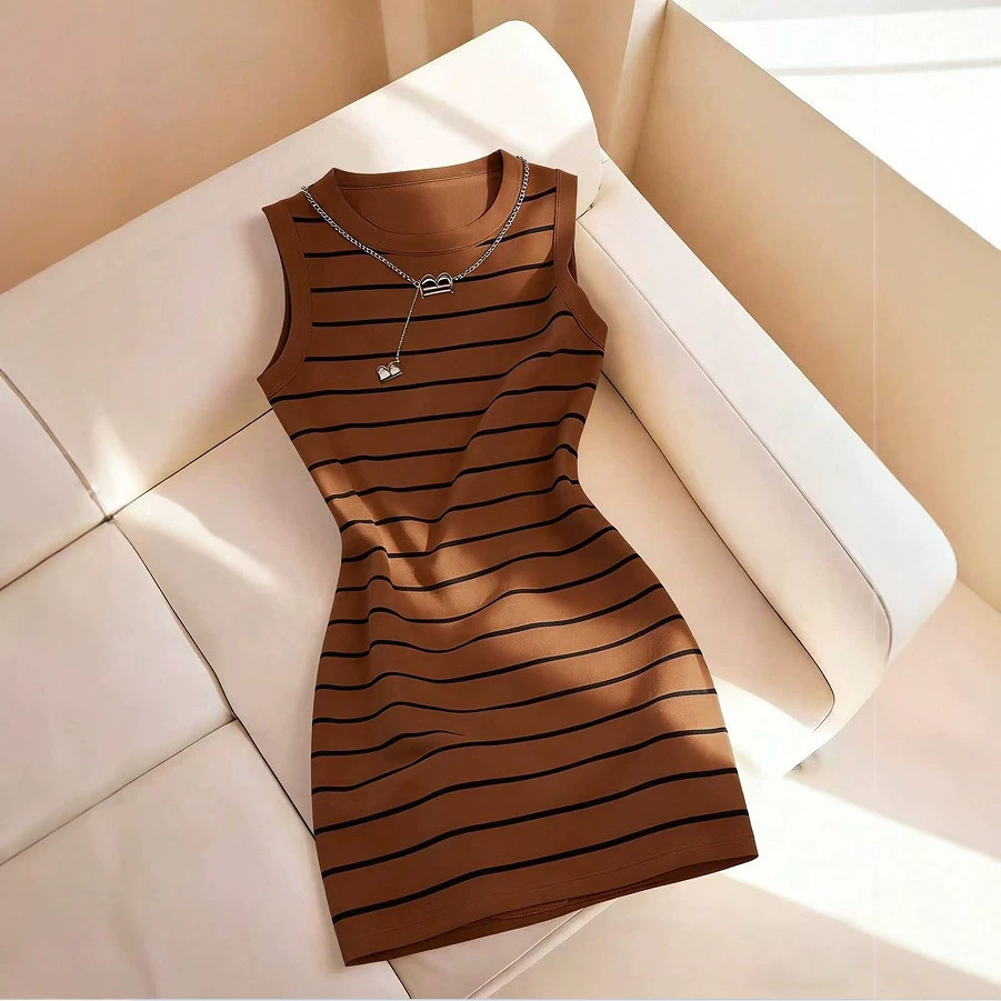 Women's Sleeveless Bodycon Dress Slimming A-Line Midi