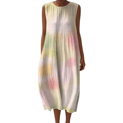 Women's Vintage Floral Print Sleeveless Midi Dress