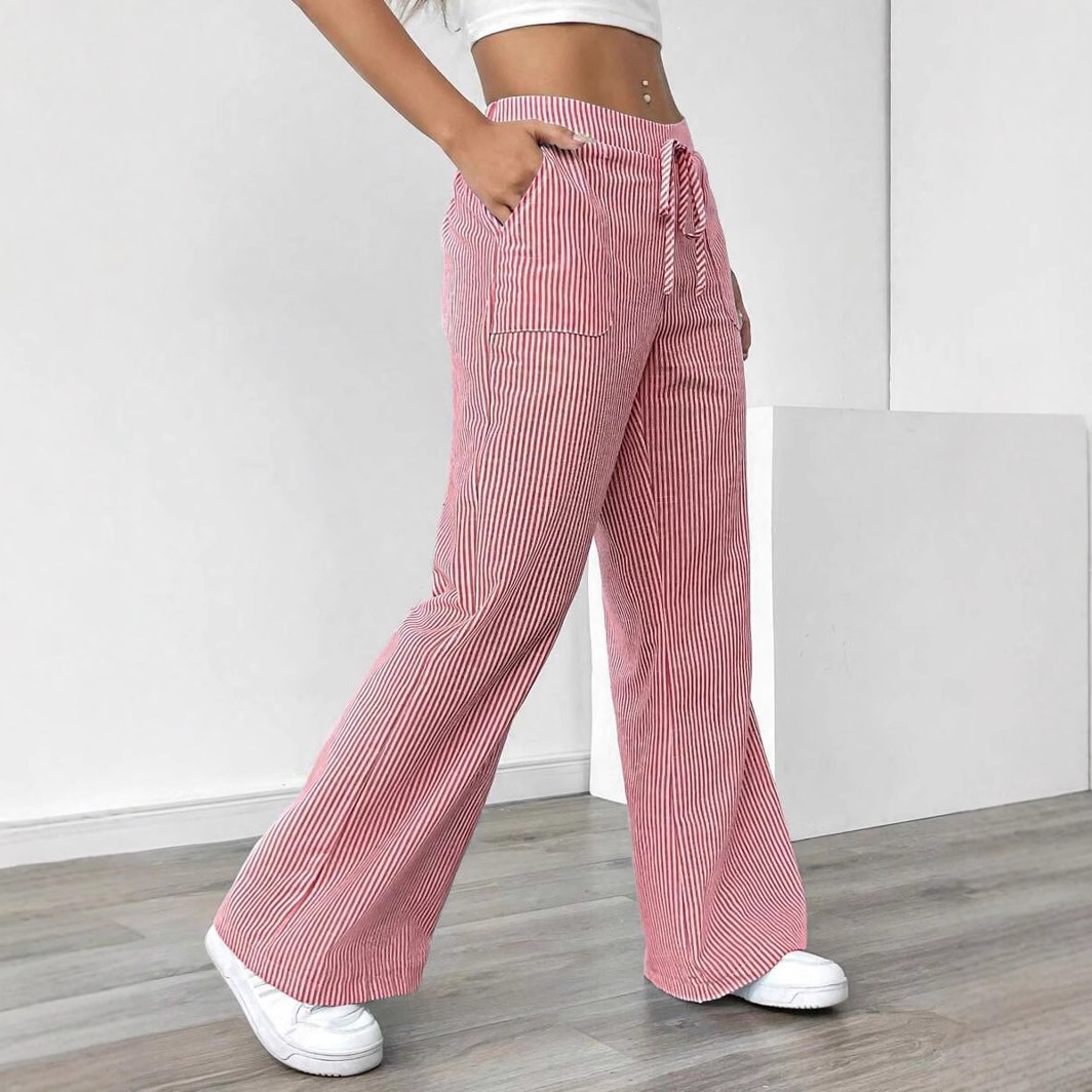 Striped Wide-Leg Casual Streetwear Pants