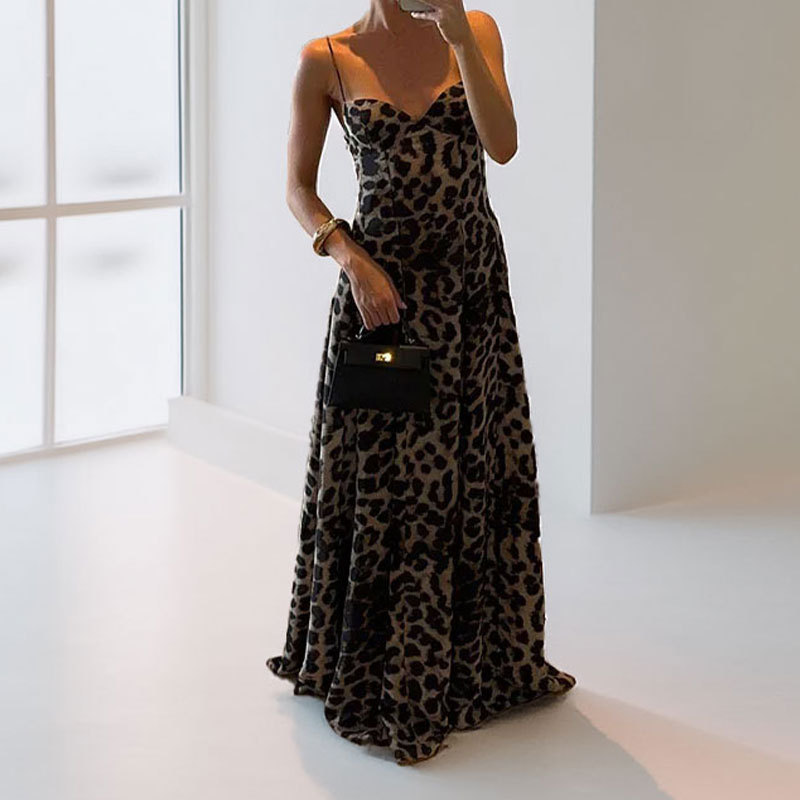 Women's Leopard Print Sleeveless Cami Dress