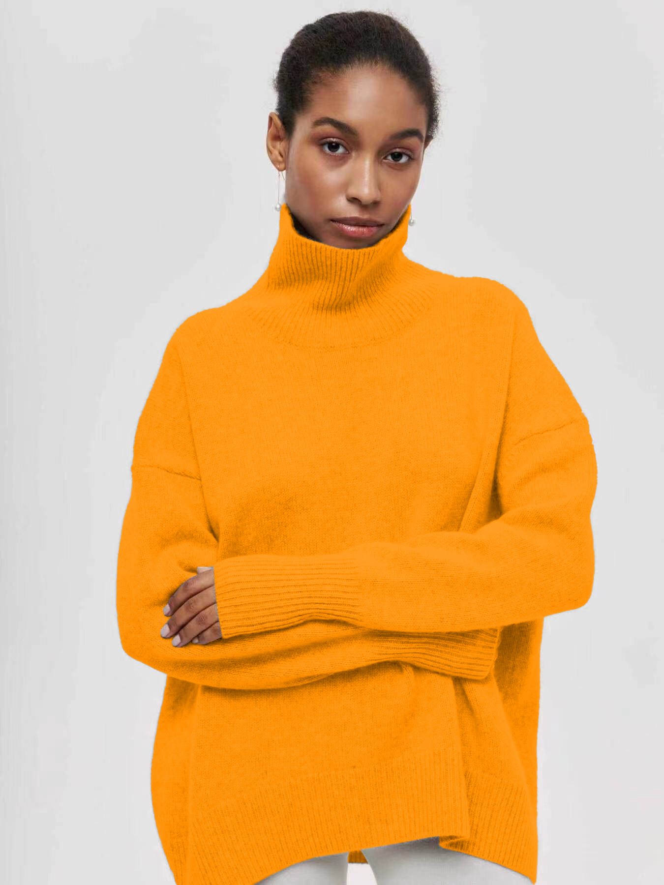 Women's Loose Half-Turtleneck Sweater
