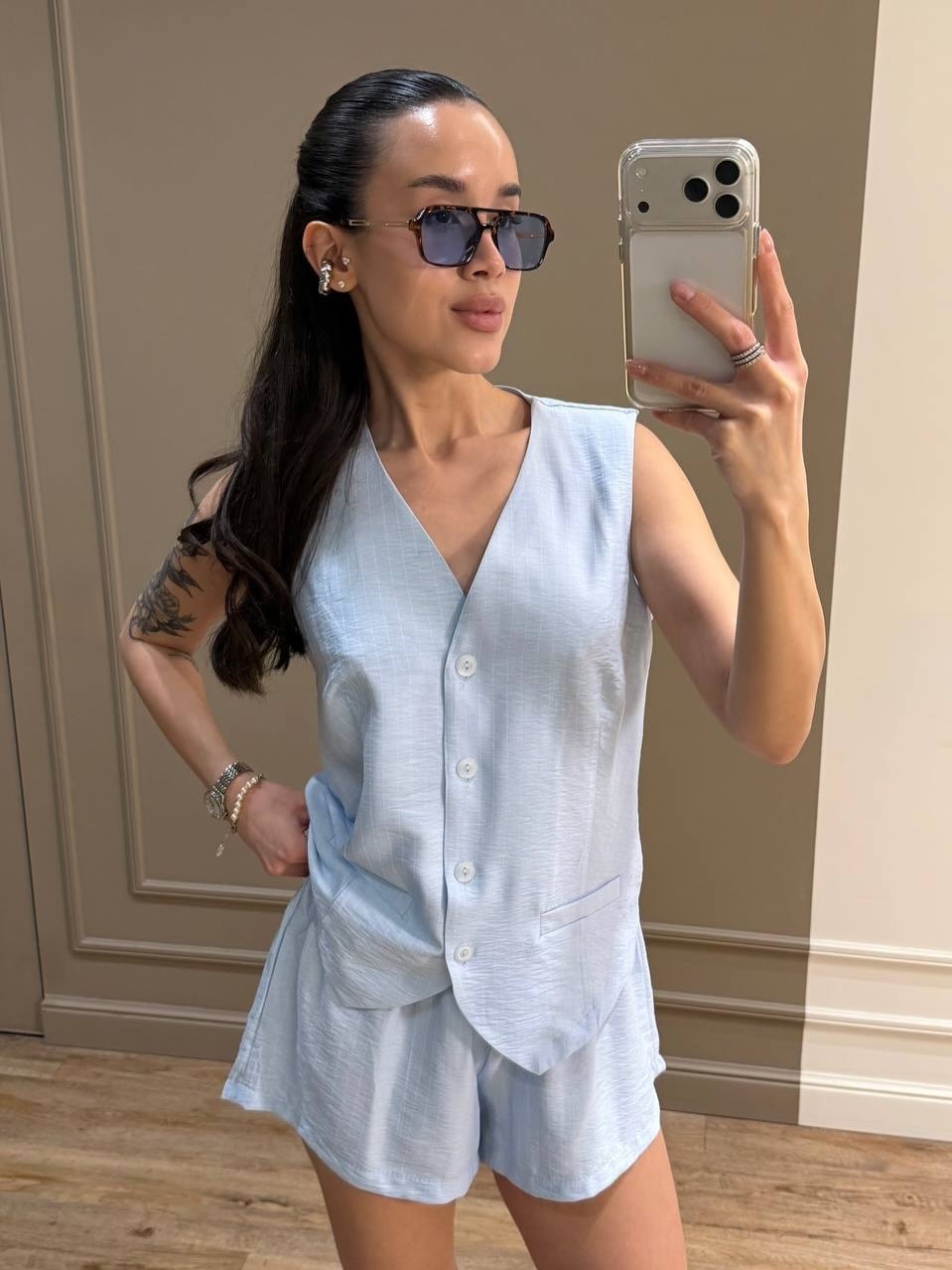 Women's Sleeveless Vest and Shorts Two-Piece Set