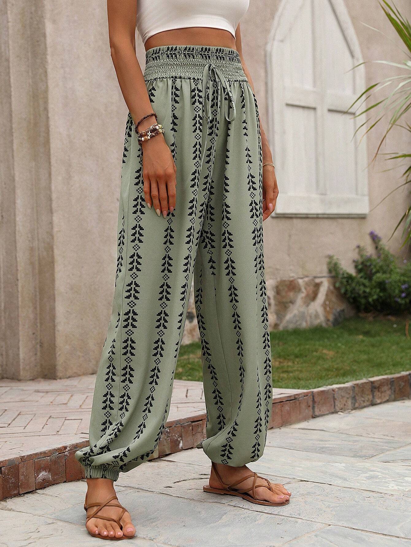 Mesh Wide-Leg Lantern Pants Casual Streetwear