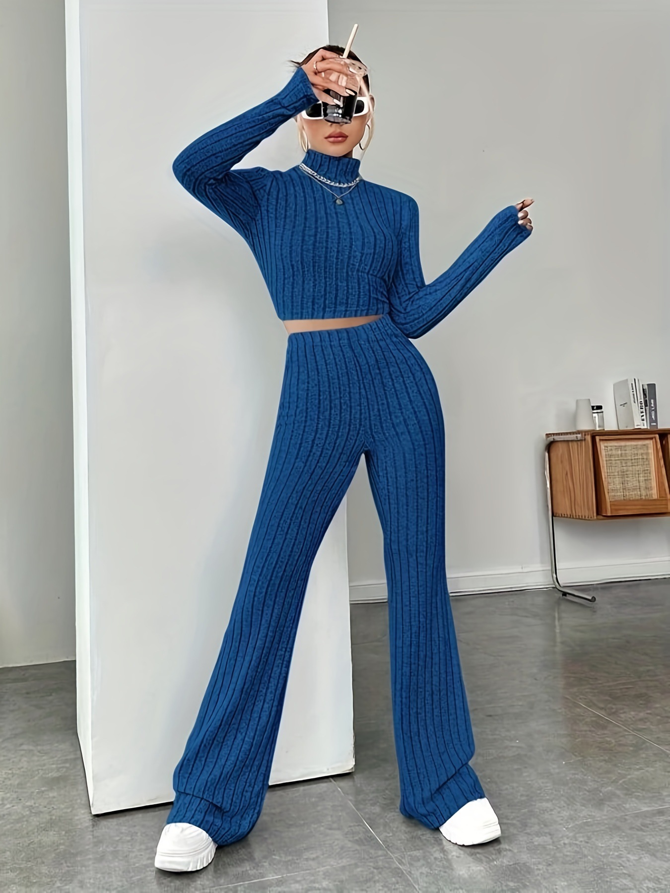 Women's Long Sleeve Sweatshirt and Pants Two-Piece Set