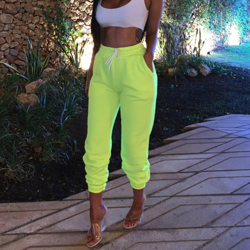 Women's Solid Color Drawstring Jogger Pants Casual Tapered Sweatpants