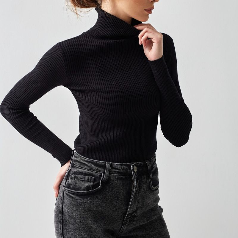 Women's Turtleneck Knit Pullover Sweater