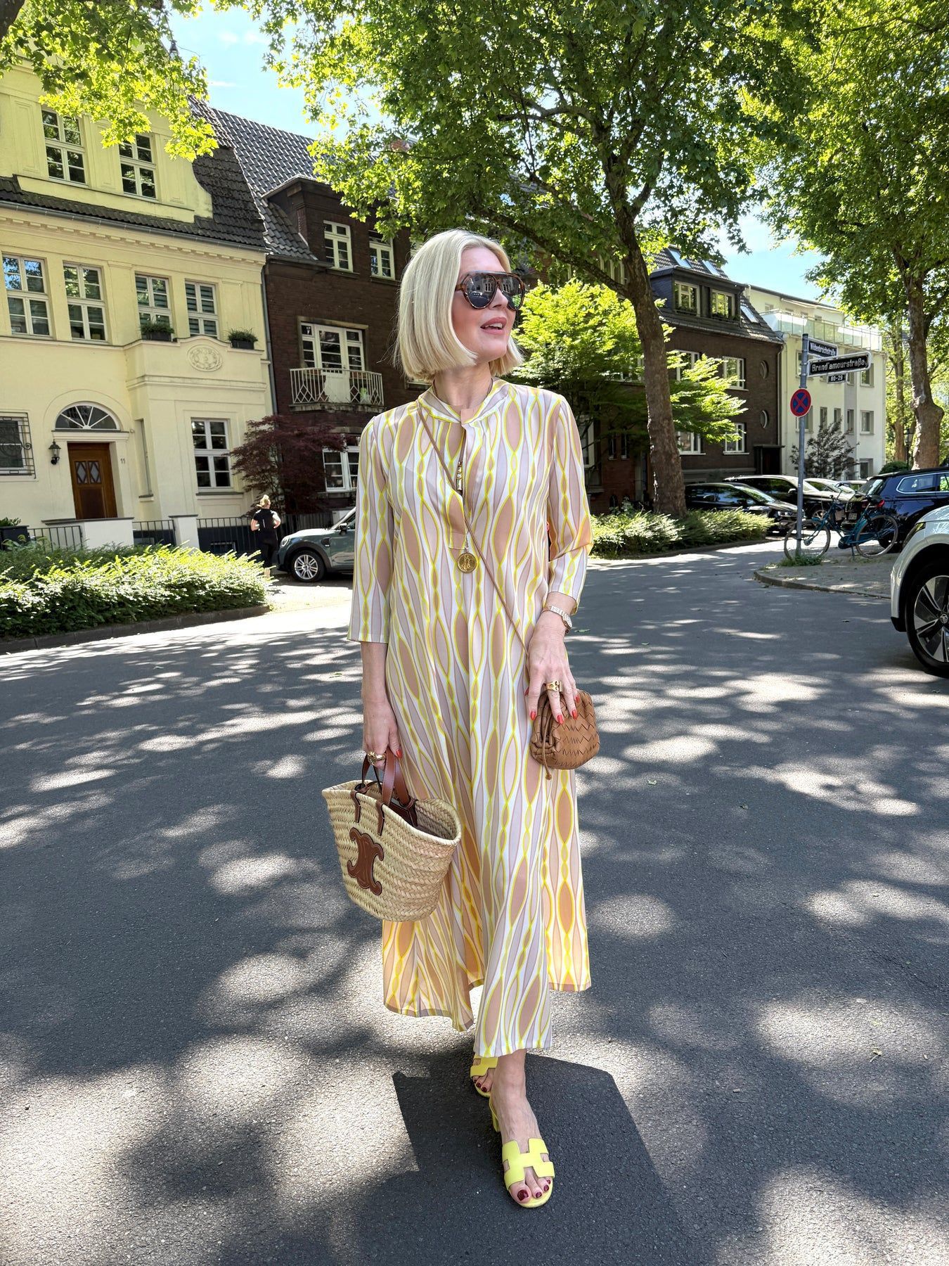 V-Neck Floral Print Midi Dress Casual Vacation