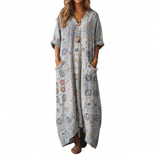Women's Boho A-Line Midi Dress with 3D Print