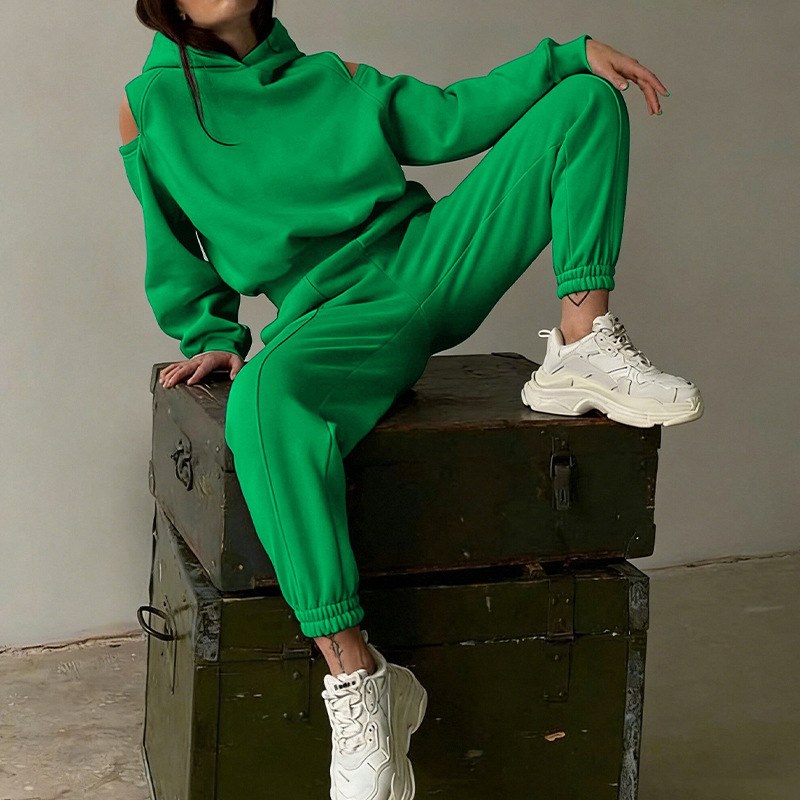 Women's Two-Piece Hoodie and Wide-Leg Pants Set