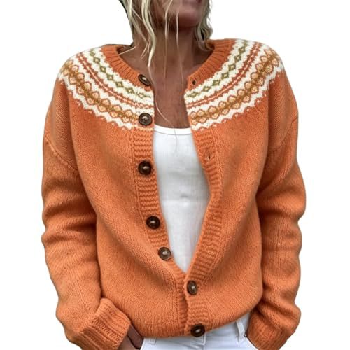 Women's Boho Paisley Print Faux Sweater Cardigan Long Sleeve