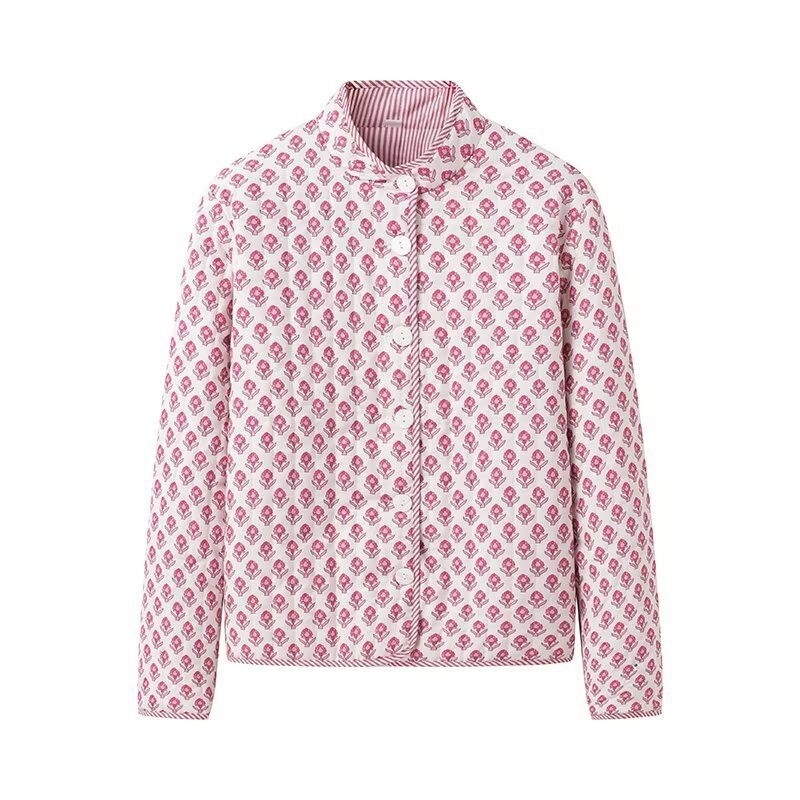 Women's Reversible Printed Cotton Padded Jacket Streetwear