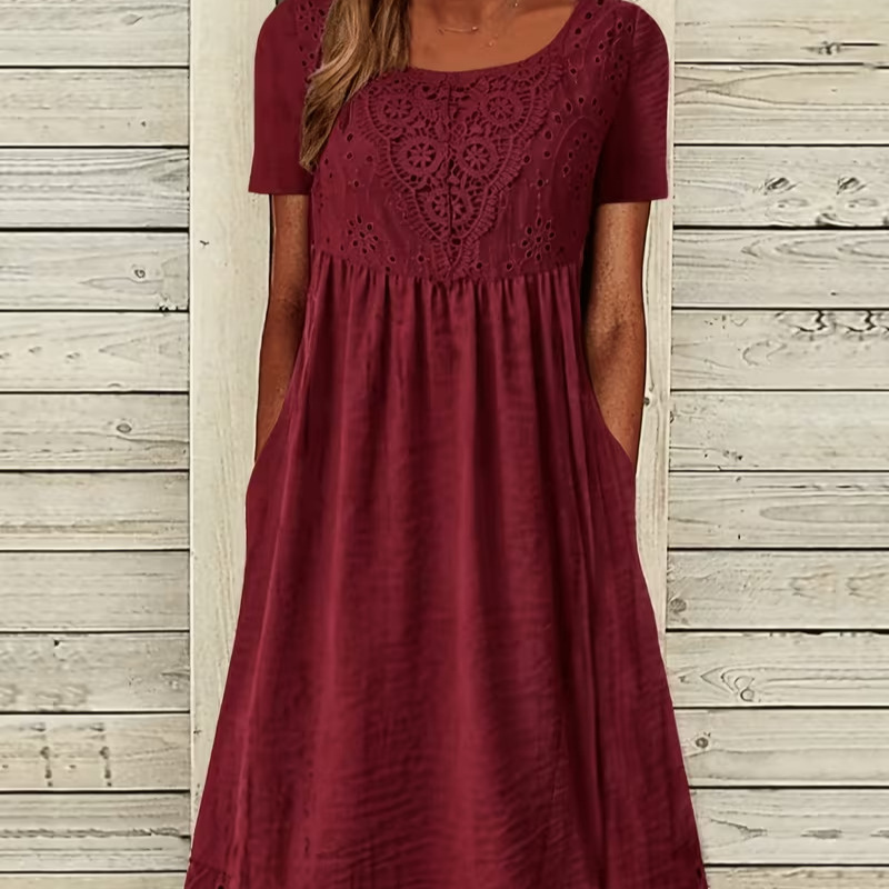 Women's Elegant Floral Print Pleated Midi Dress