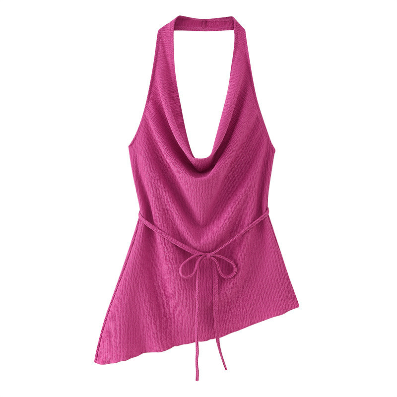 Women's Asymmetrical Halter Top and Pants Set