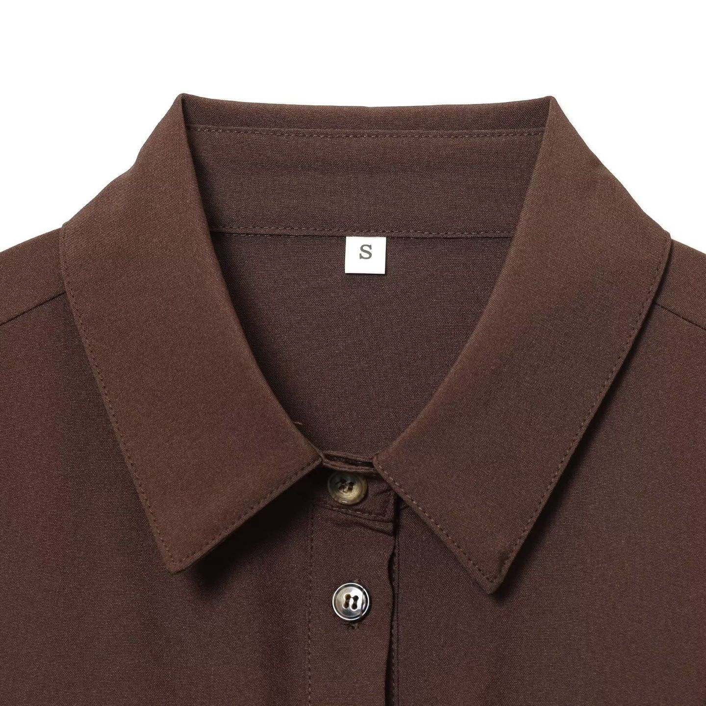 Belted Button-Front Shirt Dress A-Line Midi