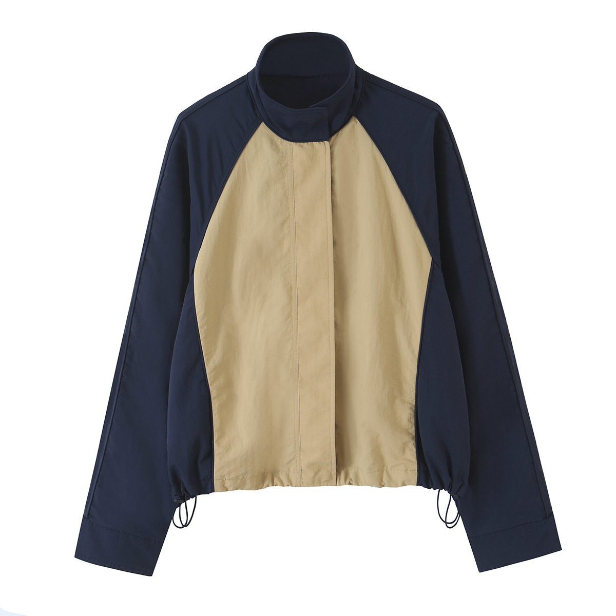 Women's Color-Block Casual Two-Piece Set Long Sleeve Jacket & Wide-Leg Pants