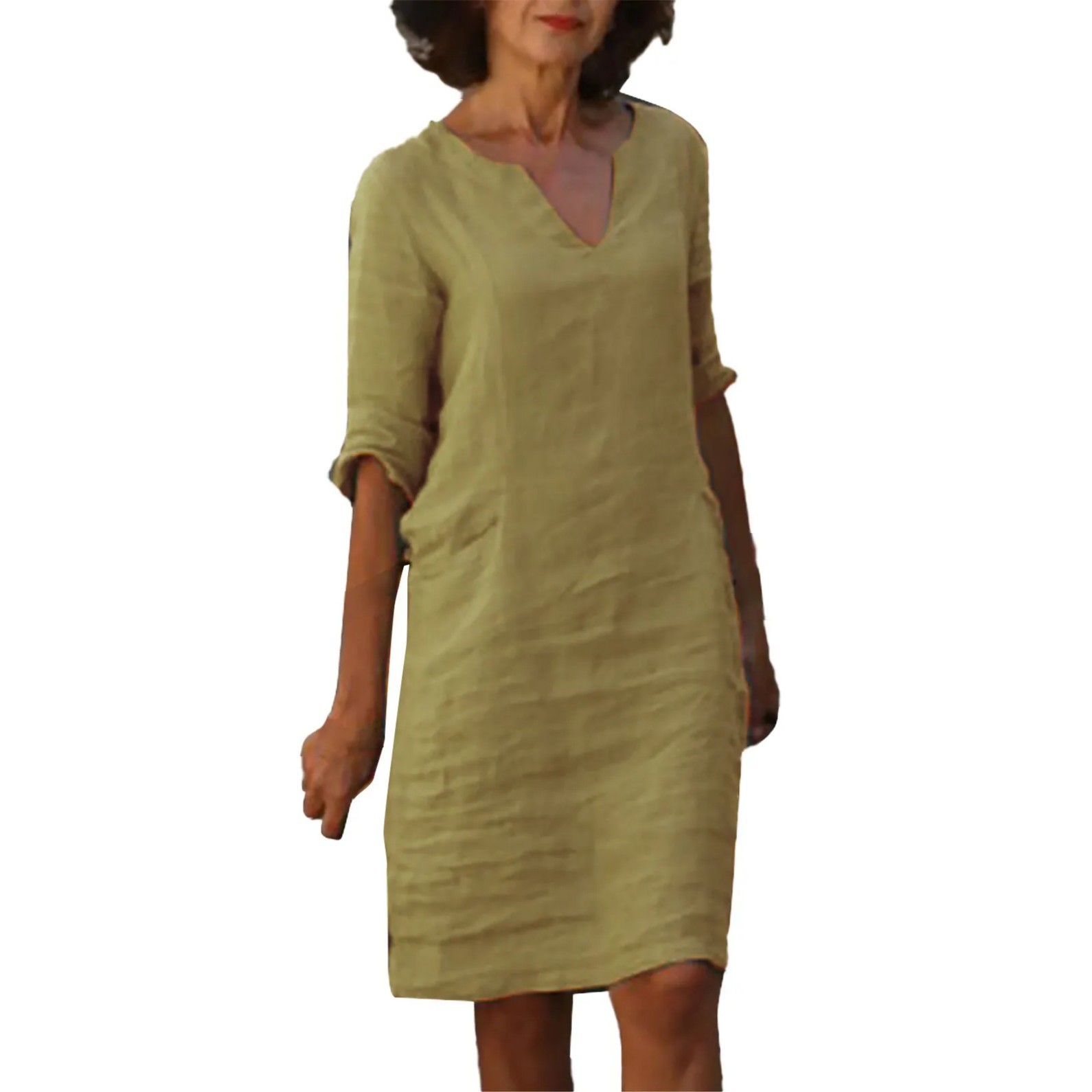 Women's Minimalist Solid Color Casual Dress