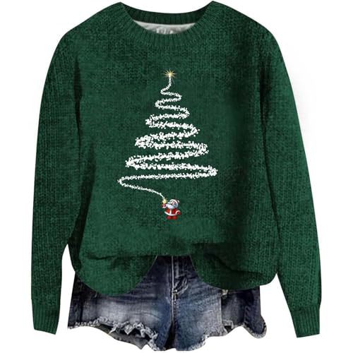Women's Christmas Tree Light Print Crewneck Sweatshirt