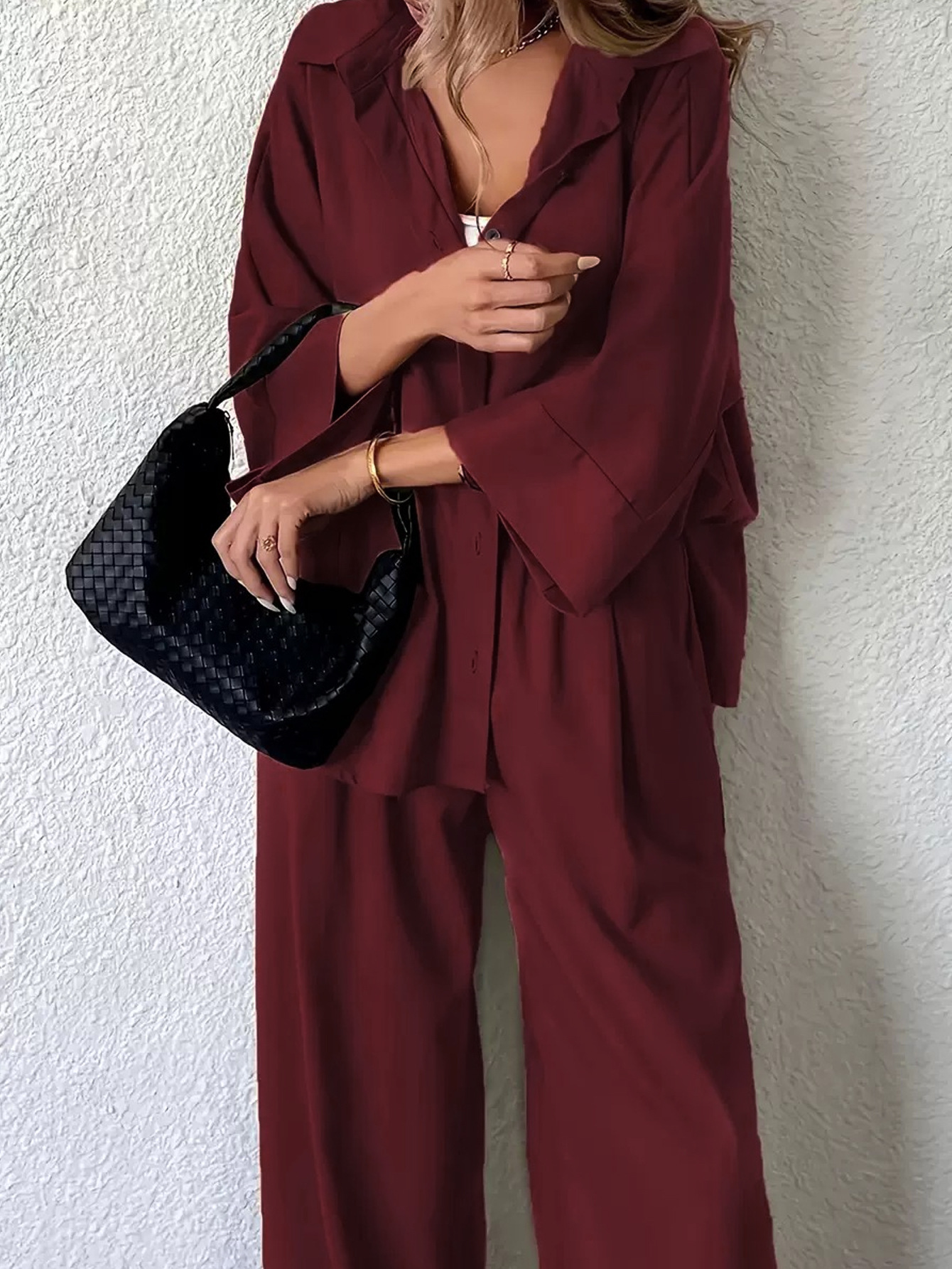 Women's Shirt and Pants Set Plus Size Loose Fit Two-Piece
