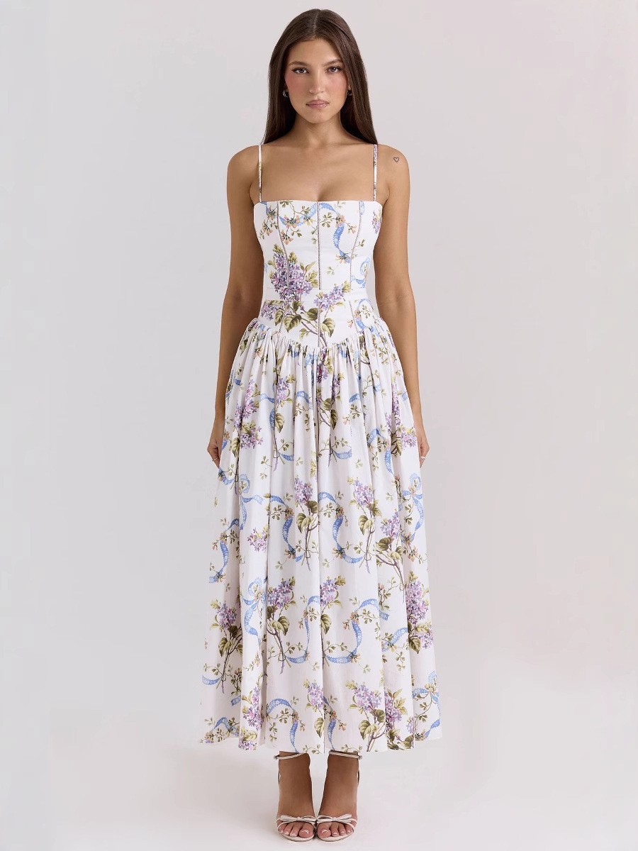 Elegant Slimming Floral Cami Dress