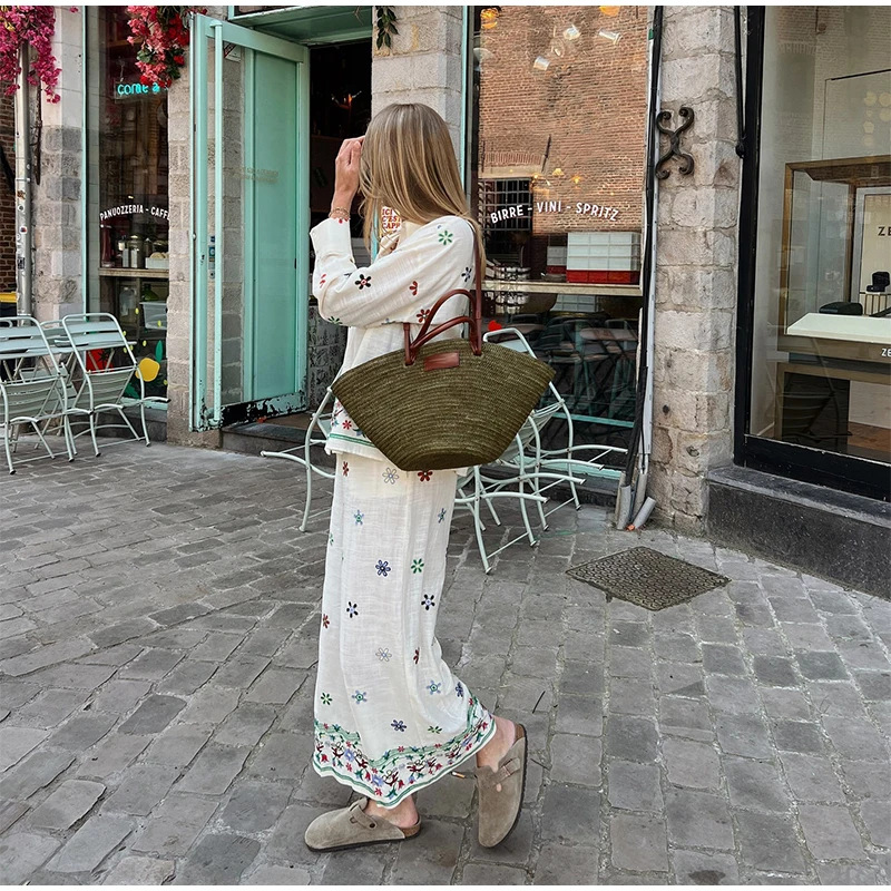 Women's Embroidered Collared Shirt & Casual Pants Set