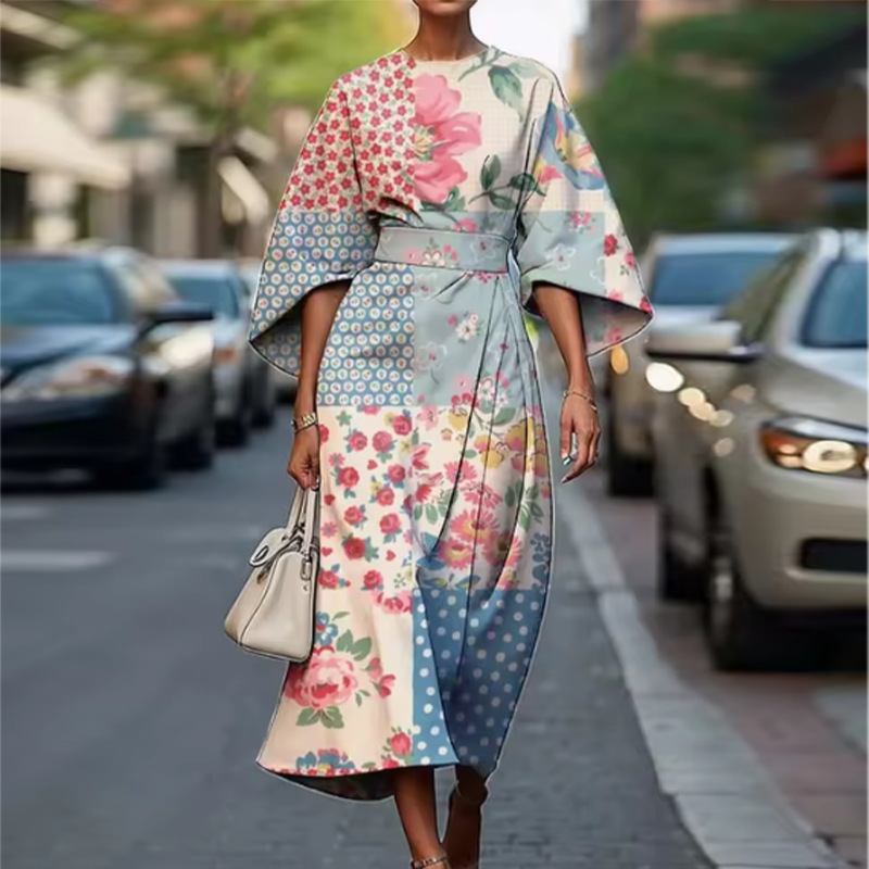 Elegant Casual Midi Floral Print Dress