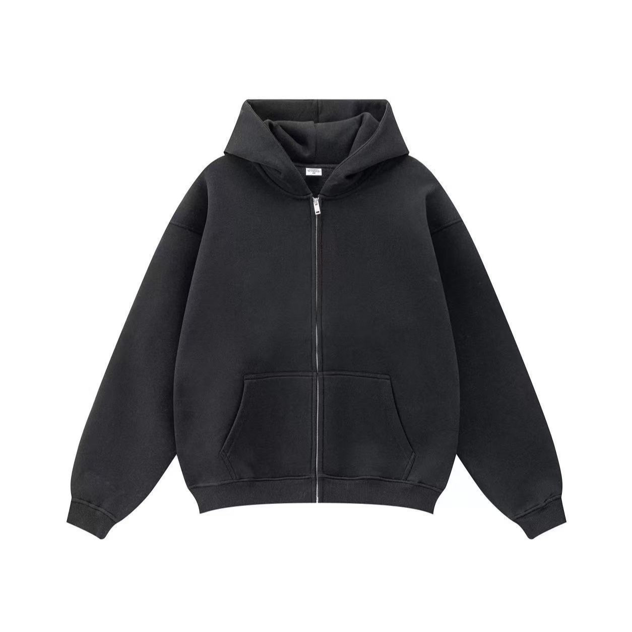 Women's Solid Color Hooded Zip-Up Sweatshirt Jacket