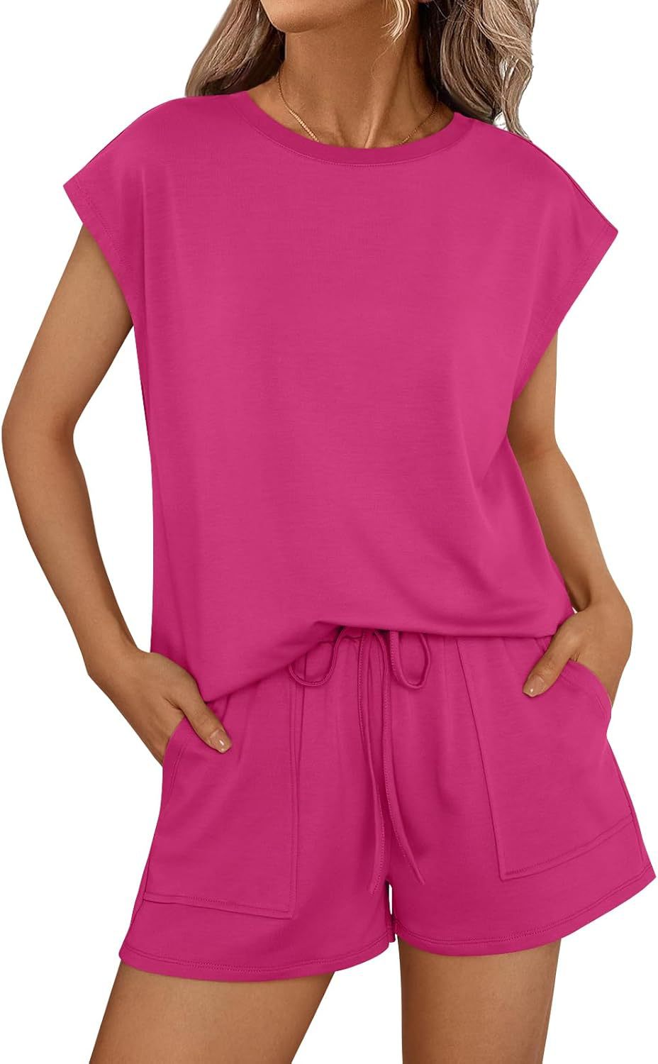 Women's Crewneck Loose Short-Sleeve Two-Piece Set