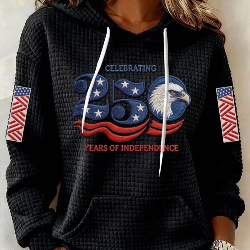 Women's Casual Sweatshirt with Independence Day Print