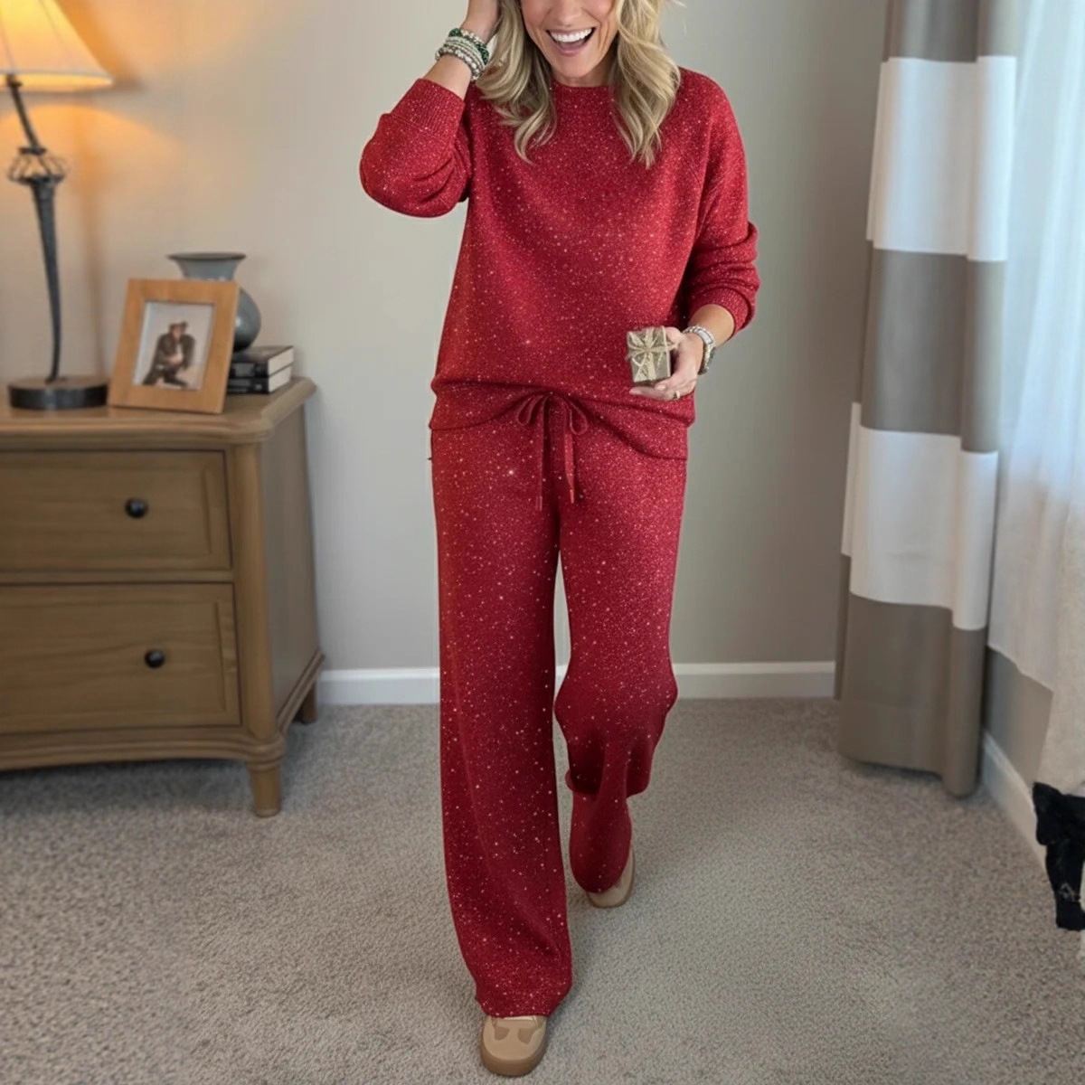 Glitter Sequin Two-Piece Hoodie Set