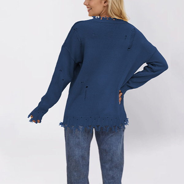 Women's Flag Pattern Crewneck Pullover Sweater