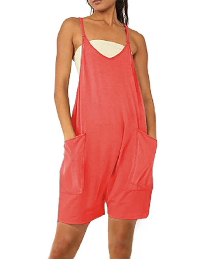 Women's Sleeveless Zip Pocket Jumpsuit
