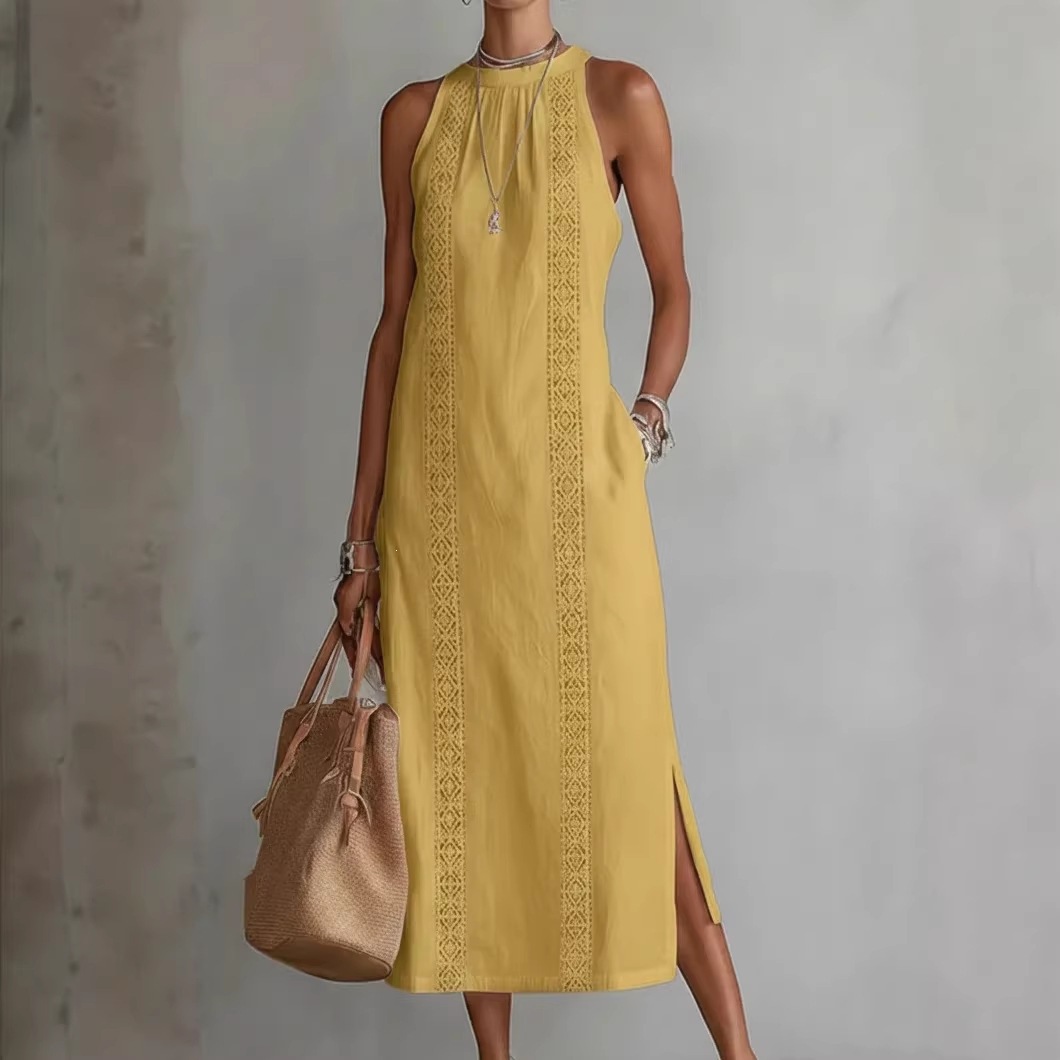 Women's Solid Color Loose Long Shirt Dress Casual