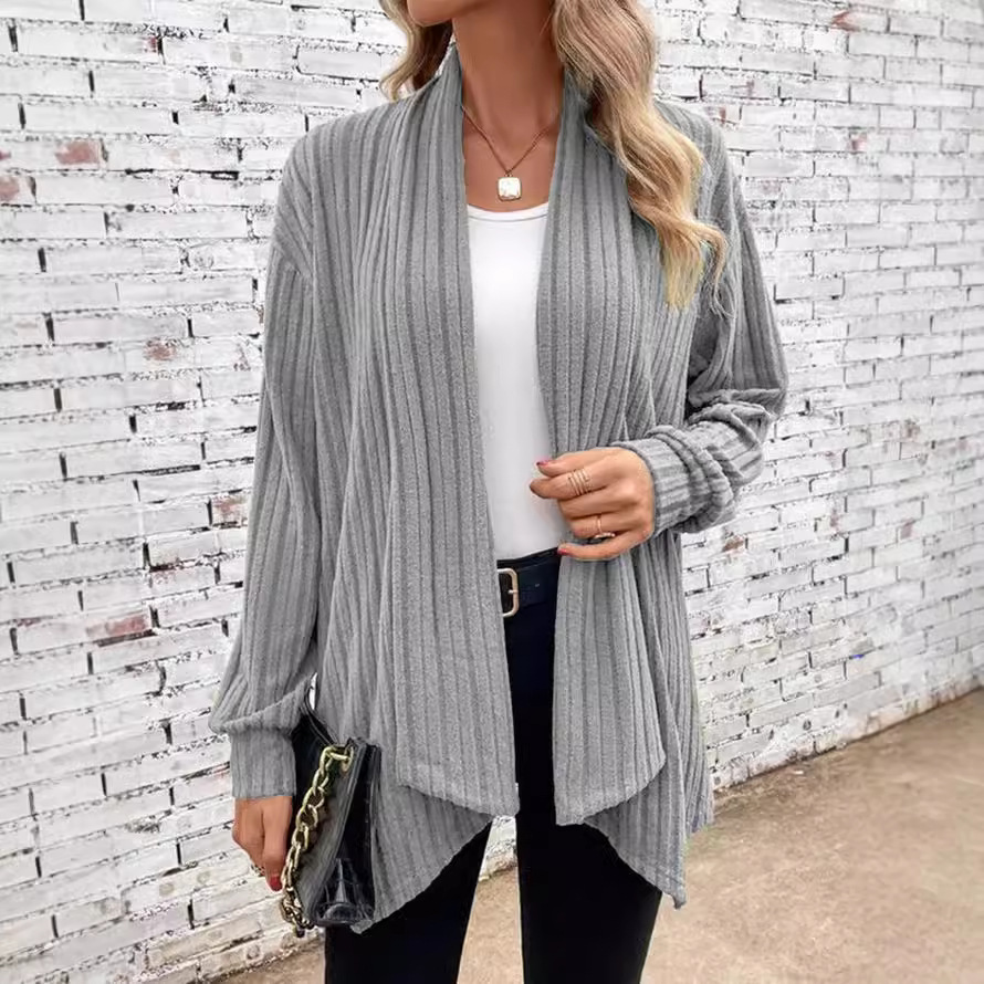 Women's Solid Color Loose Cardigan Sweater Coat
