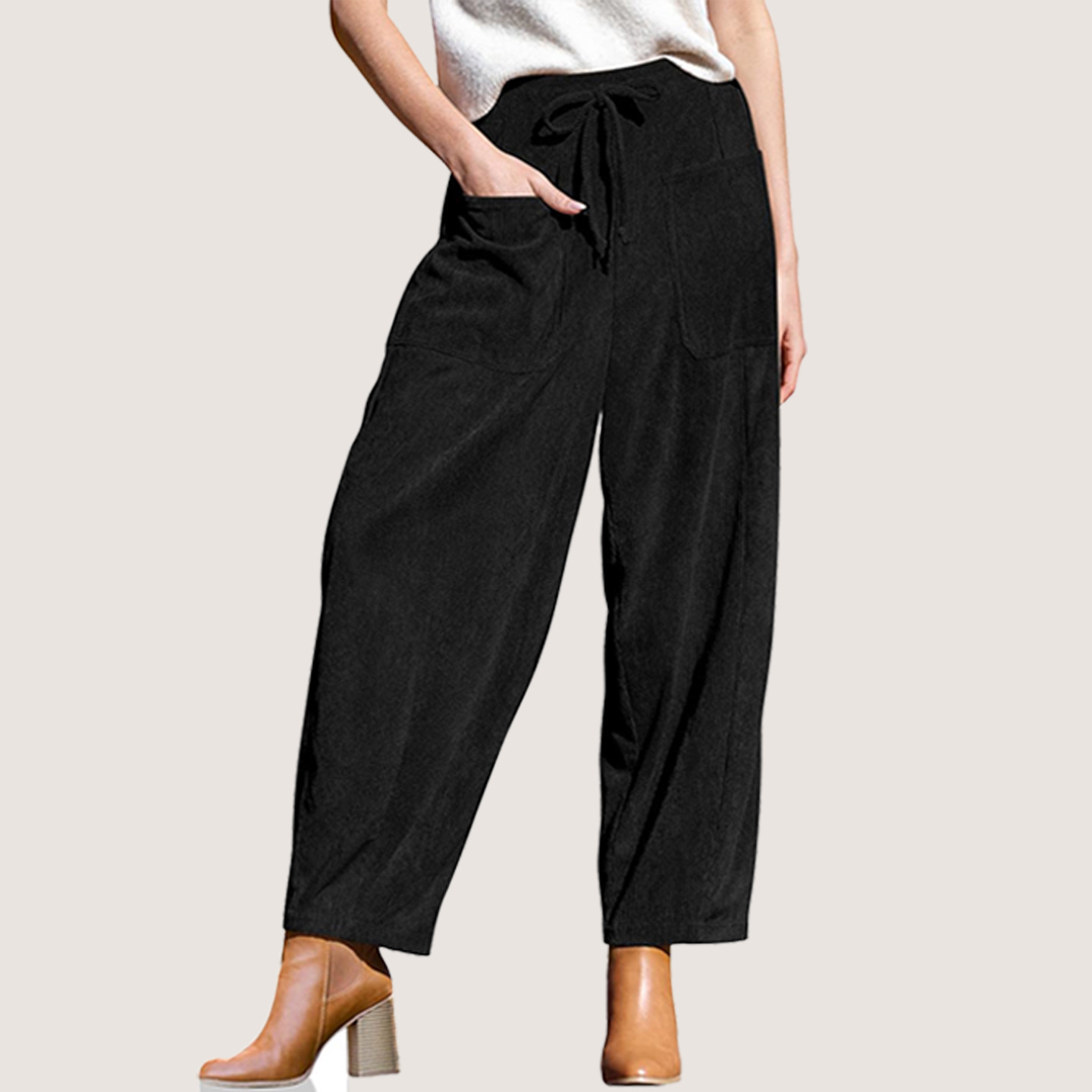 Women's Corduroy Harem Pants Loose Wide Leg Casual Slimming
