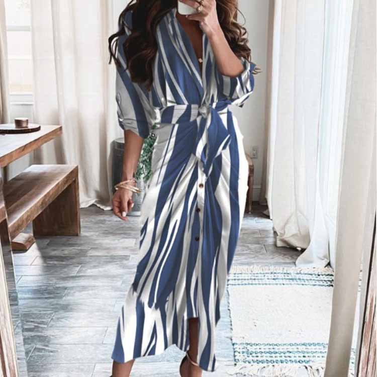 Women's Summer Tie-Waist Long Dress