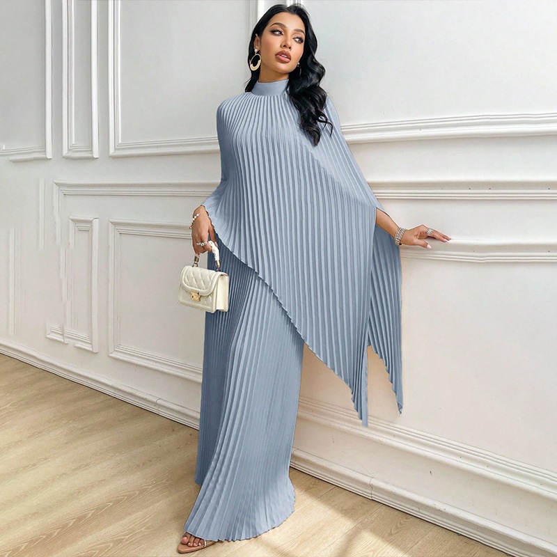 Women's Loose Pleated Irregular Two-Piece Dress Set