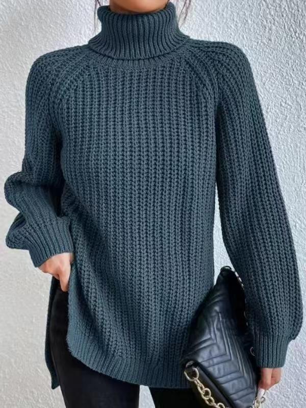 Women's Turtleneck Midi Sweater Soft French Style Pullover