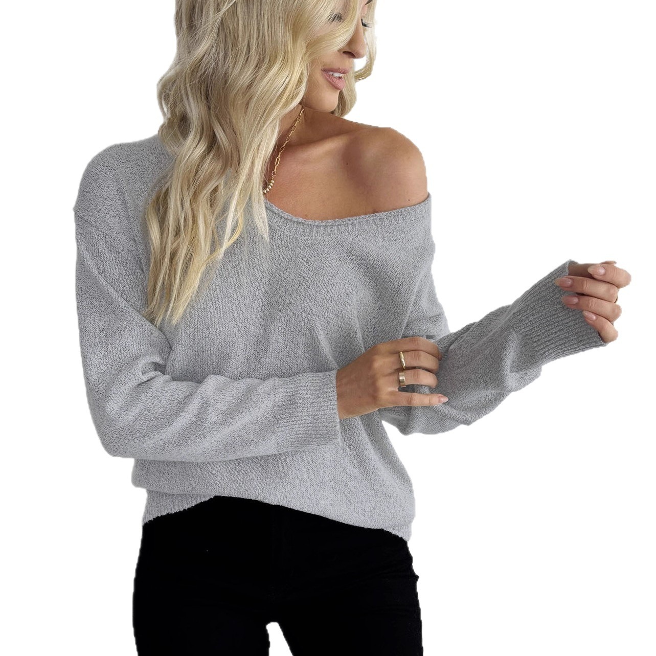 Women's Classic V-Neck Pullover Knit Sweater Multi-Color