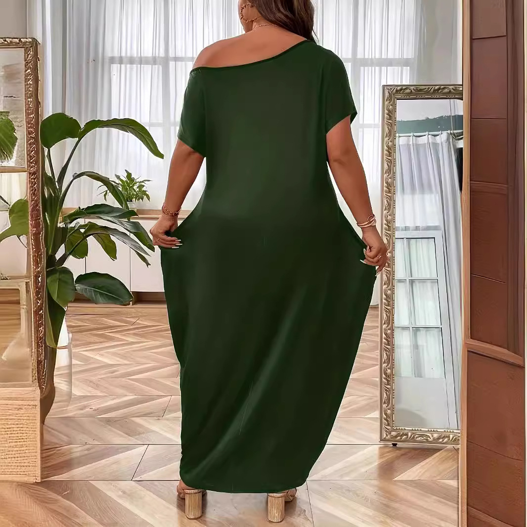 Women's Casual A-Line Butterfly Print Midi Dress U-Neck Short Sleeve