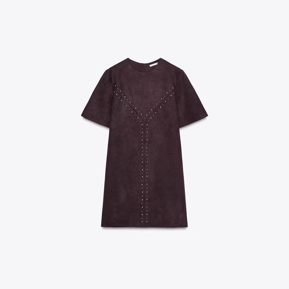 Slimming High-Waist Geometric Midi Dress with Studs