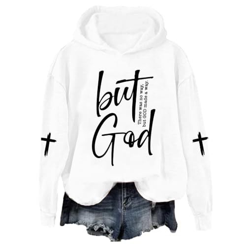 Women's Letter Cross Print Casual Hoodie