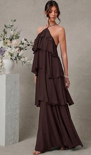 Women's Summer Tiered Cami Dress Sexy Open Back Solid Color Long Dress